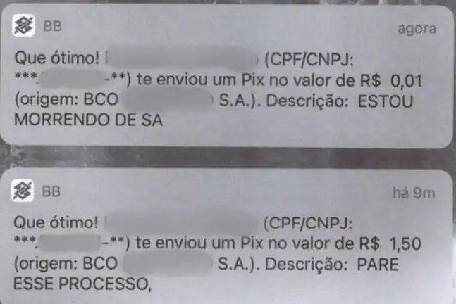 Idoso é preso por mandar pix de R$ 0,01 para ex-mulher: 'estou com saudades'