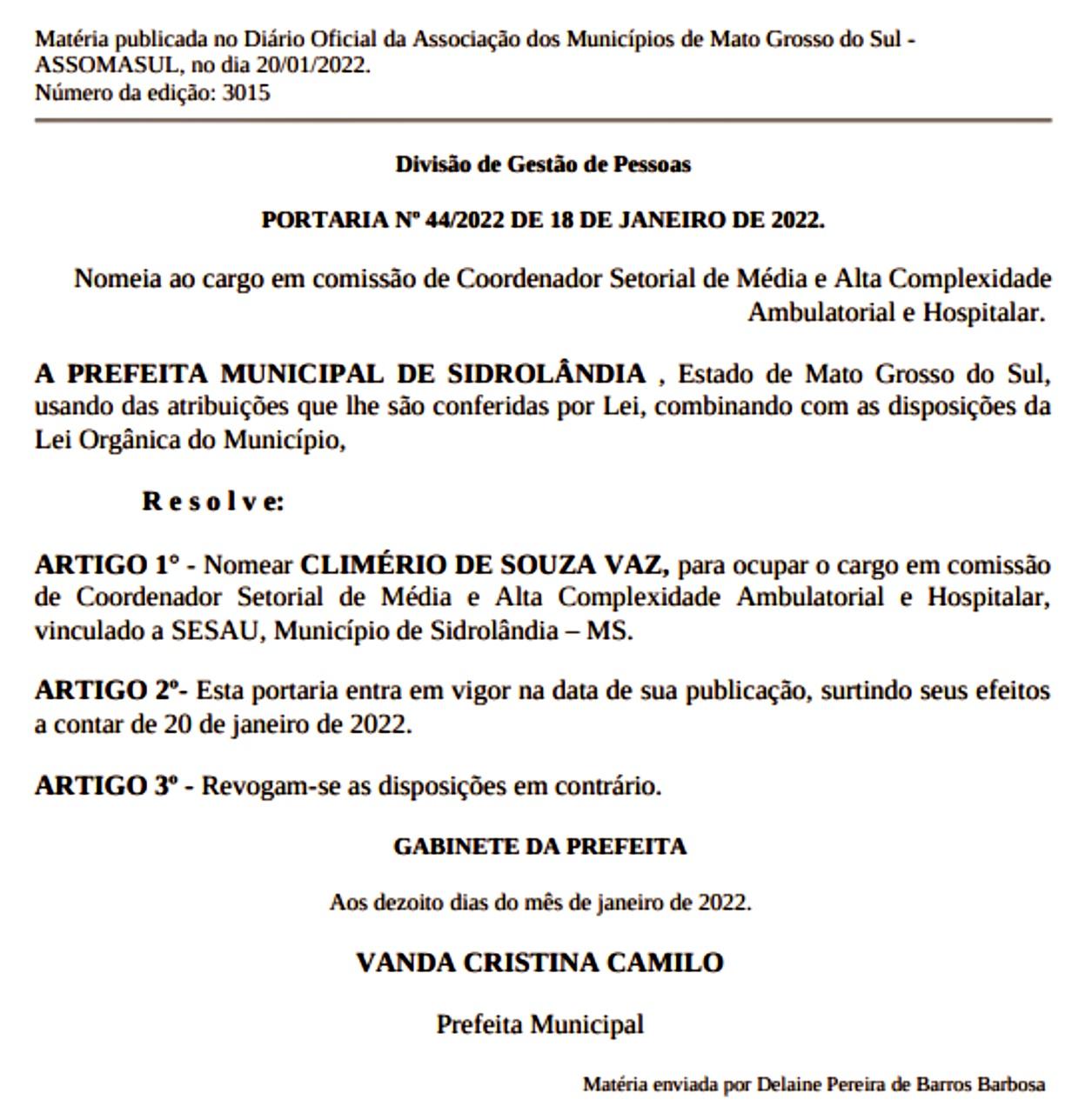 SIDROLÂNDIA: prefeita nomeia “MÃE, ESPOSA e IRMÃO” de vereador em “CARGOS COMISSIONADOS”