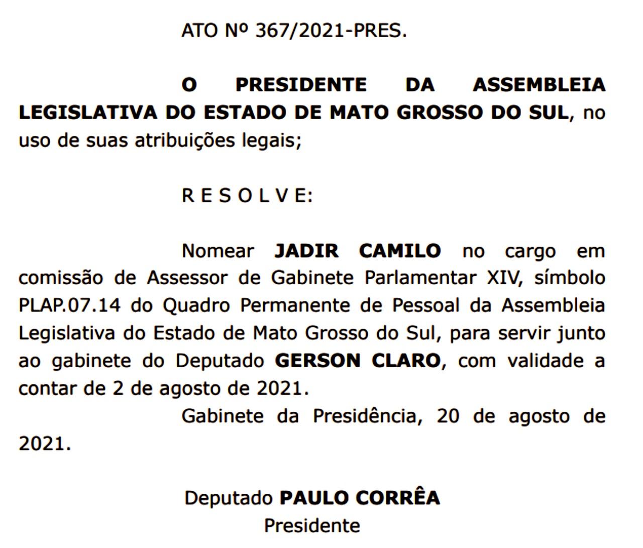 Irmão de VANDA CAMILO é nomeado no gabinete de GERSON CLARO