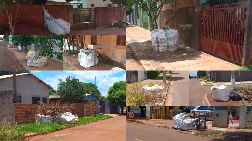 Sacos de lixo gigantes espalhados pelas ruas revoltam moradores de Sidrolândia